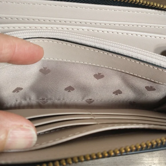 Kate Spade New York Laurel Way Neda Saffiano Leather Zip Around Wallet Tan - Picture 6 of 13